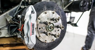 close up of wheel brakes