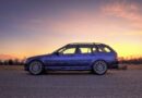car in sun set