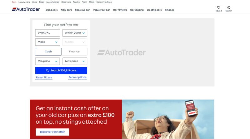 AutoTrader homepage
