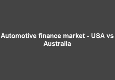 Automotive finance market - USA vs Australia