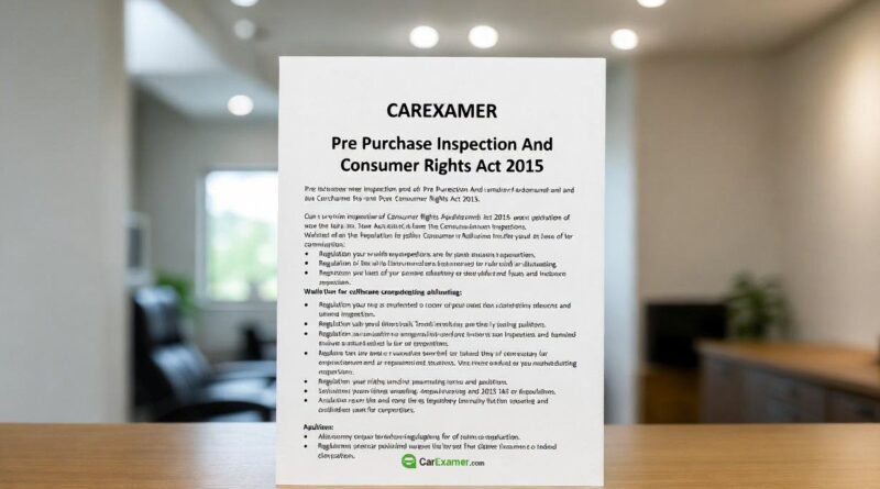 CAREXAMER Pre Purchase Inspection And Consumer Rights Act 2015