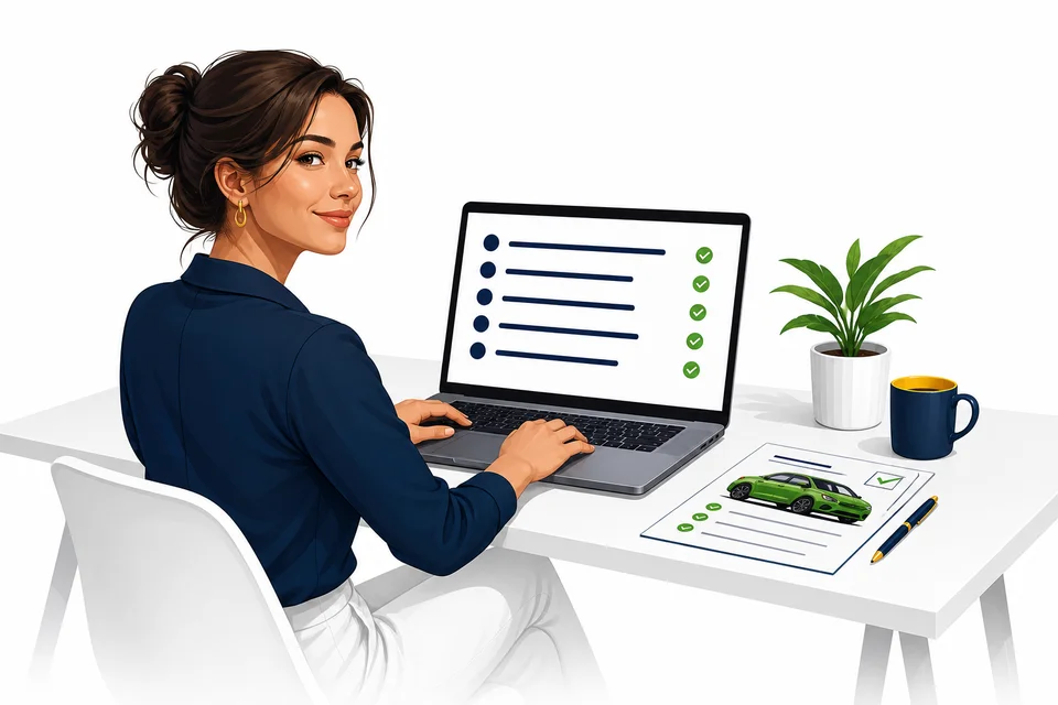 An affiliate reviewing referral activity on a laptop