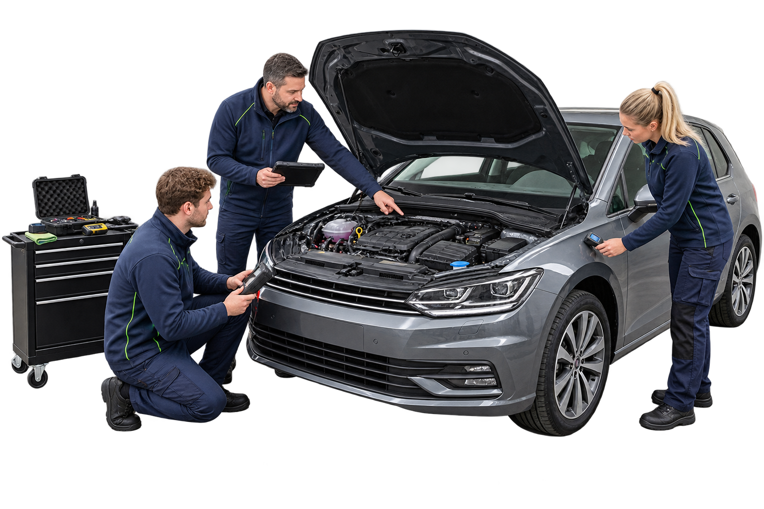 Vehicle inspection course illustration
