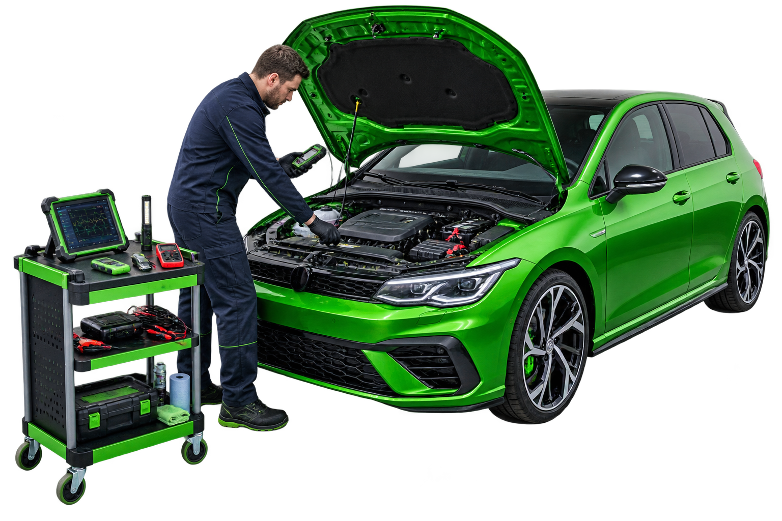 Vehicle inspection illustration